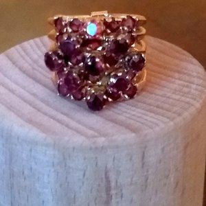 Vintage 14k Gold and Garnet Harem Ring